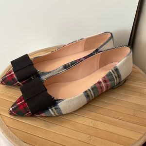 J.Crew Pointed Toe Tartan Plaid Ballet Flats